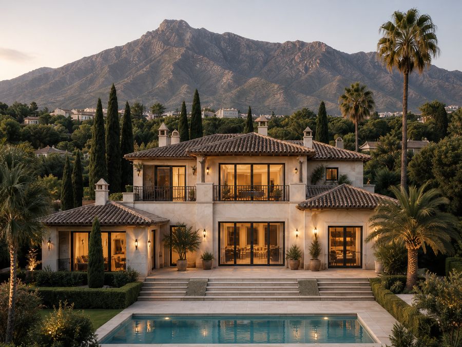 Illuminated private estate in the hills above Marbella